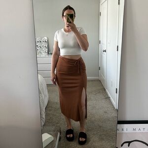 Aerie side-tie ruched side-slit skirt